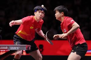 孙颖莎/王楚钦3-0林诗栋/蒯曼，取得WTT总决赛混双两连胜