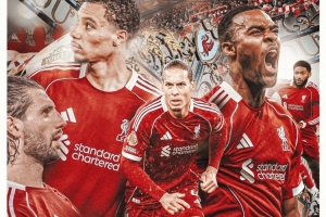 利物浦发布对阵布莱顿海报：范戴克、埃基蒂克、赫拉芬贝赫出镜